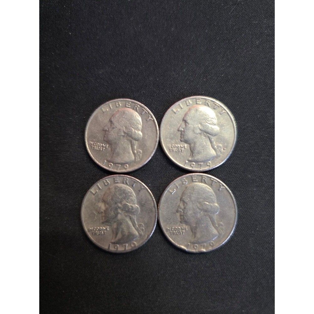 Four 1970 & 1979 US Quarters Liberty Coin Collection